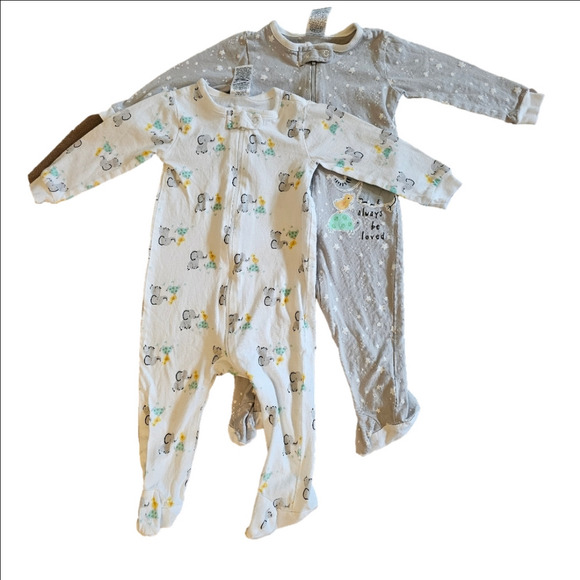 6/$20 Gerber Elephant Print Onesies Size 3-6 Months Lot Of 2 - Picture 13 of 15